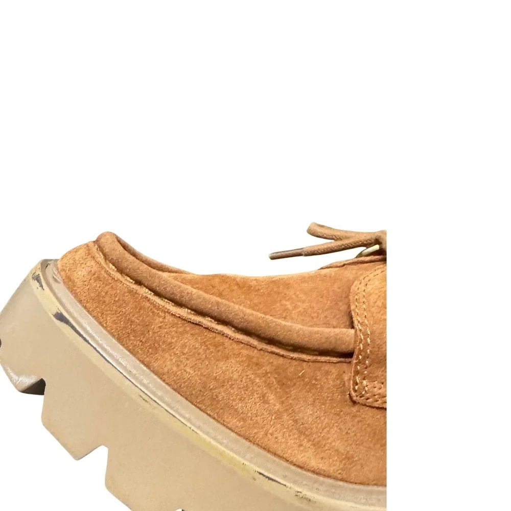 Sam Edelman Monna Lace Up Loafer Women 5.5 Brown Suede Platform Lug Sole - Picture 13 of 14